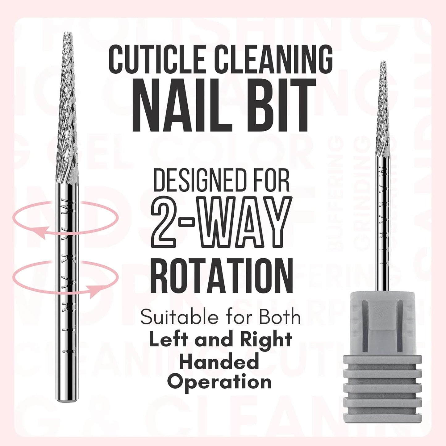 Makartt Nail Drill Bit:Cuticle Bit for Nail Drill 3/32" Safety Under Carbide Cuticle Cleaner Bit for Prep, Trimmer, Professional Art tools for manicure,Needle shape Fine-F