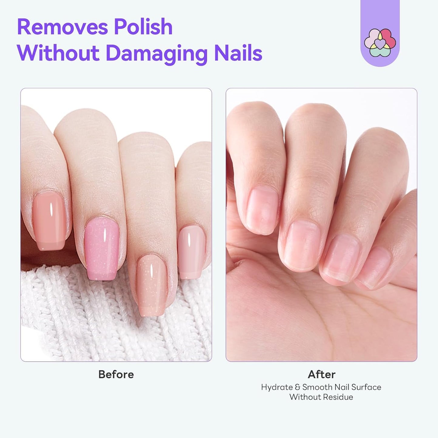 SAVILAND Plant-Based & Natural Nail Polish Remover: Non Acetone Nail Polish Remover Gentle Non Toxic Fingernail Removal with Shea Butter Castor Oil Vitamin E for Nail Care Home 200 ML