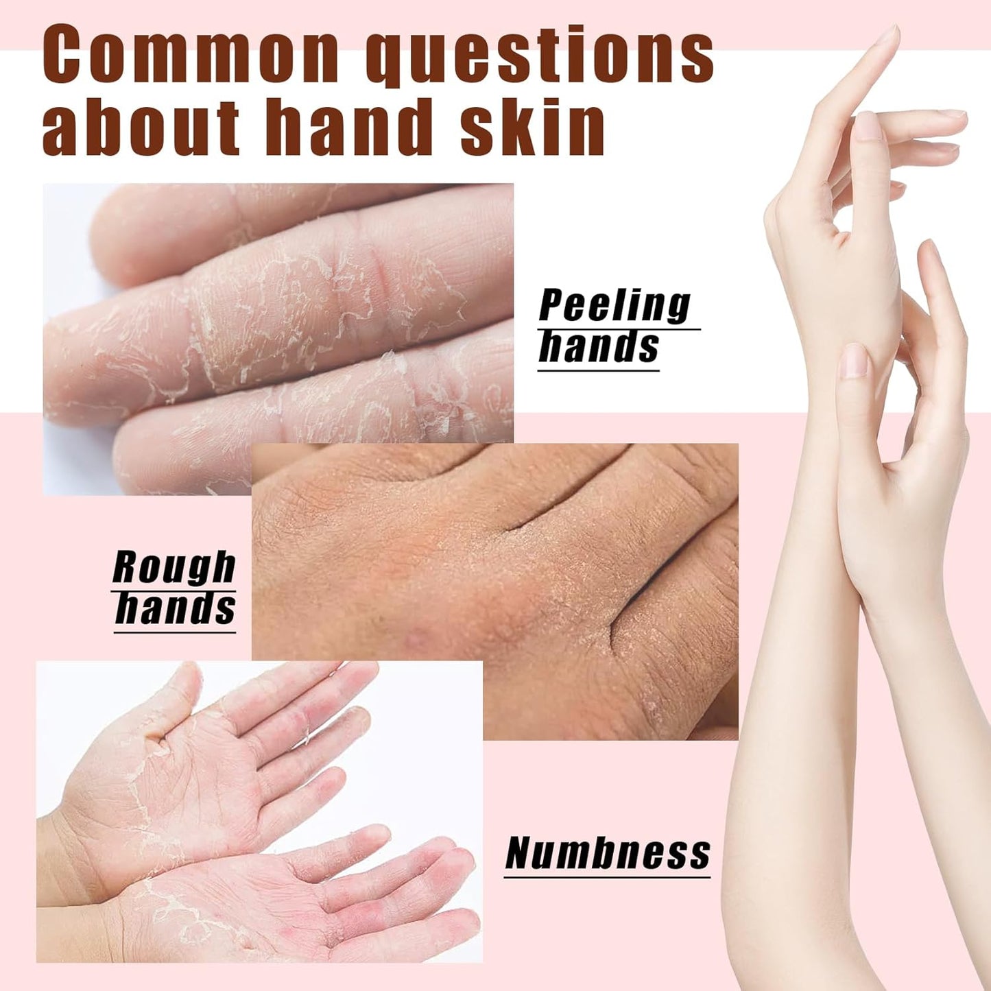 6 Pairs Hand Mask for Dry Cracked Hands,Nourishing Moisturizing Gloves,Hands Moisturizer for Deep Moisturizing,Silky Smooth Moisturizing Gloves,Hand Care Mask Set(I)