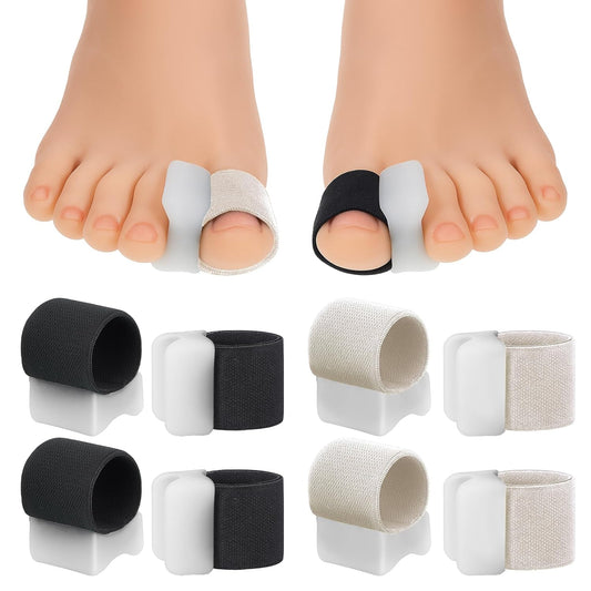 8 Pack Toe Separators for Women Toe Separators for Pedicure Overlapping Toes Separator for Men Correct Toes with Elastic Band