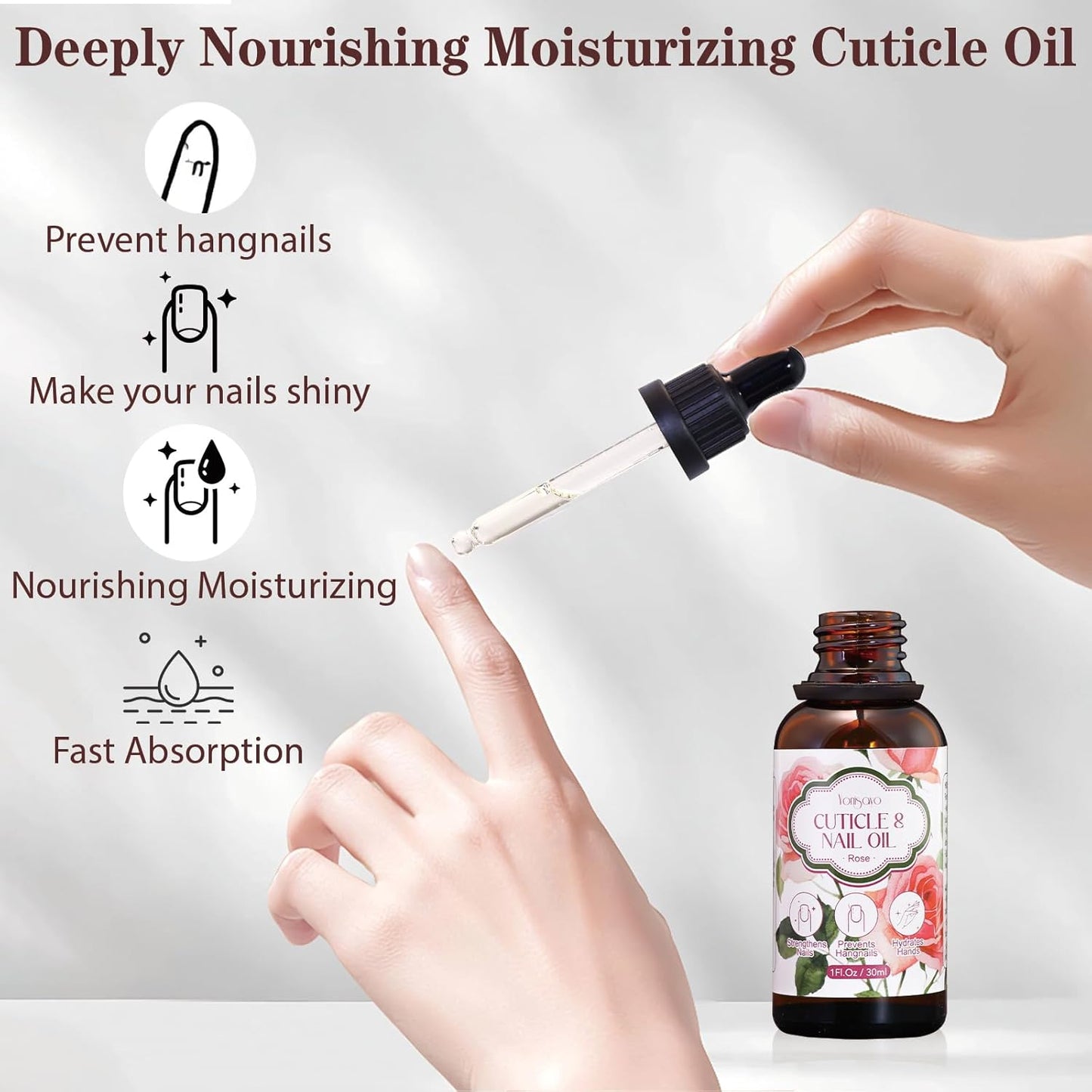 3 Pack Cuticle Oil, 3 in 1 Hydrating Oil for Strengthen Dry Nails Care, Soothe Cracked Cuticles, Thin Nails & Moisturize Hands, Non-Greasy, Cruelty-Free, Rose, Geranium, Lavender