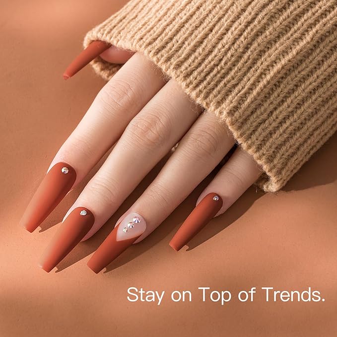 Beetles Fall Gel Polish Set - Burnt Orange Gel Polish Autumn Leaves Collection, Brown Burgundy Glitter Black Colors Nail Art Soak Off Uv LED Nail Kit Minicure DIY Home Halloween Gifts for Women