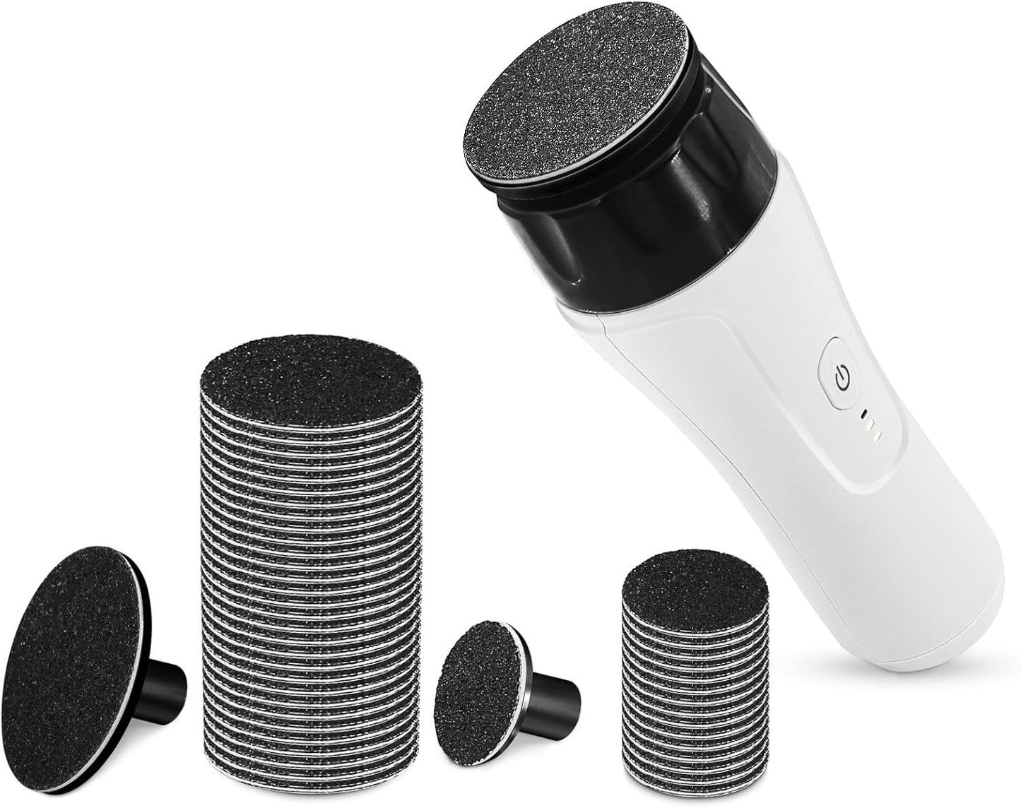 Electric Foot Callus Remover Rechargeable, High Speed Foot Sander, Powerful Portable Electric Foot File Pedicure Tools for Women Men Dead, Hard Cracked Dry Skin (White)