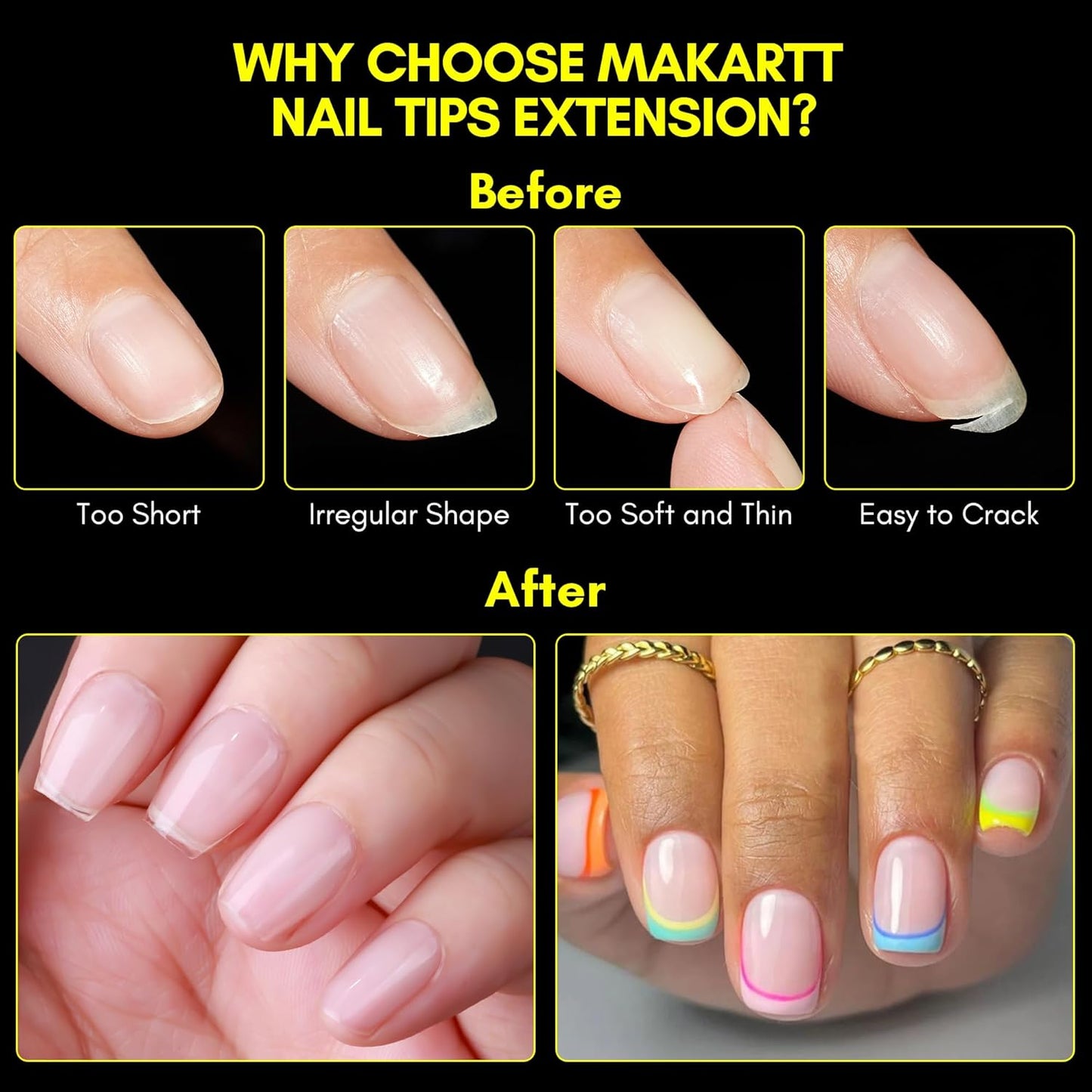 Makartt Extra Short Coffin Fake Nail Tips: 120pcs Full Cover Pre-shape Half Matte Clear Soft Gel Nail Tips French Press on Acrylic False Extension, 12 Sizes Salon Home DIY