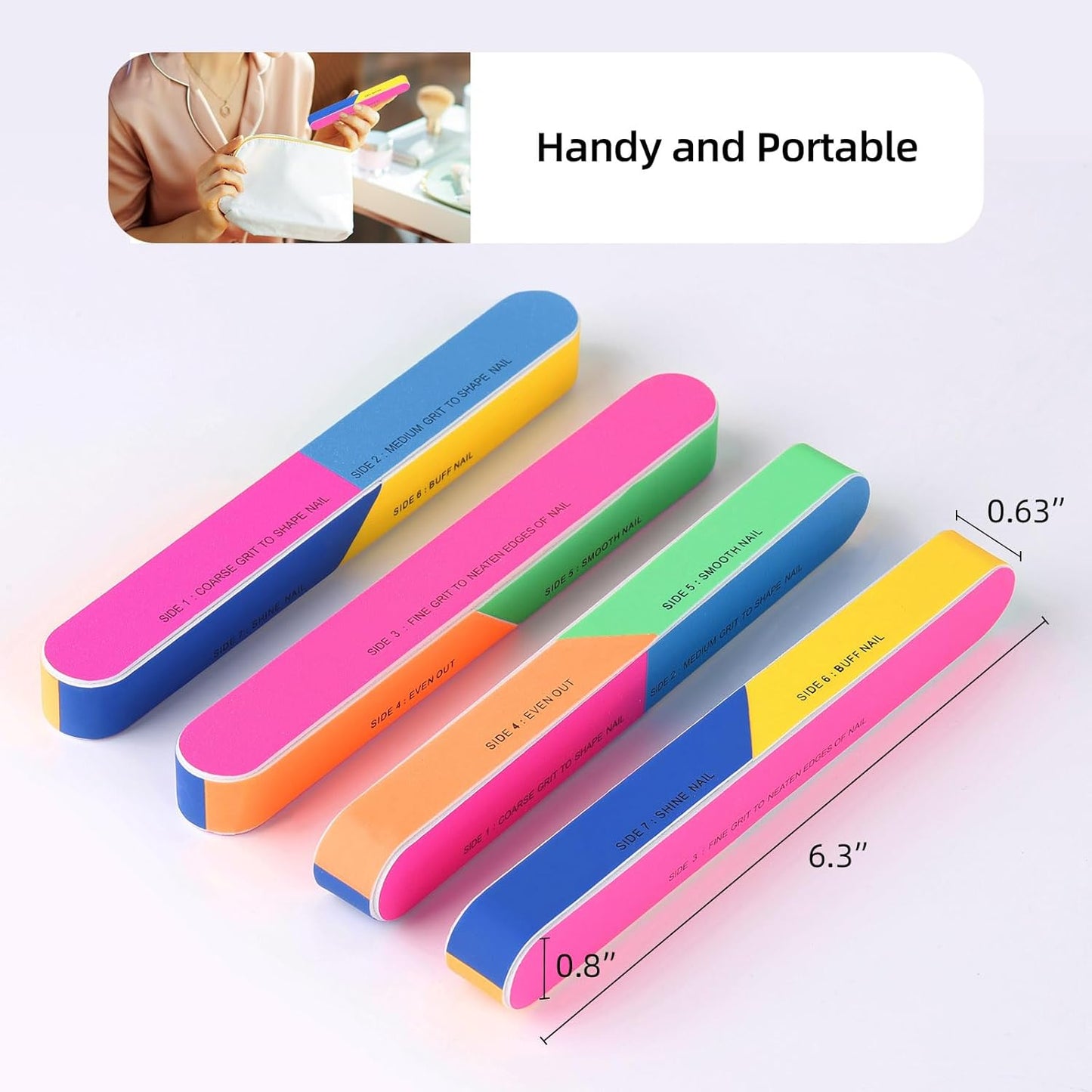 20 Pcs 7 Way Nail Buffer Blocks Nail Files Buffing Block for Shaping & Shining Natural Nails Manicure Tool