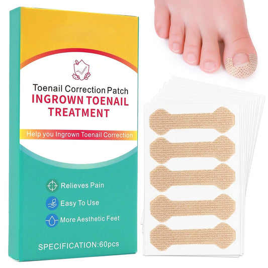 Ingrown Toenail Treatment, 60Pcs Breathable Ingrown Toenail Strips,Painless Ingrown Toenail Tool, Professional Pedicure for Ingrown Toenail, Toenail Corrector Patch