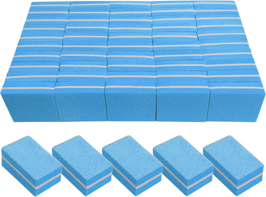 Nail Buffers (50 Pack), Mini Buffer Block Nail File for Acrylic Nails and Natural Nails, 100/180 Grit Nail Buffer Block Bulk Buffing Blocks for Nail Buff Professional Manicure File Blocks Set Blue