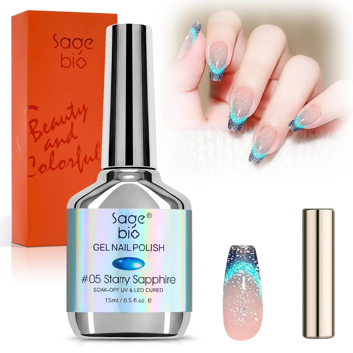 Cat Eye Gel Nail Polish 8ml, Long-Lasting Magnetic Cat Eye Gel 12