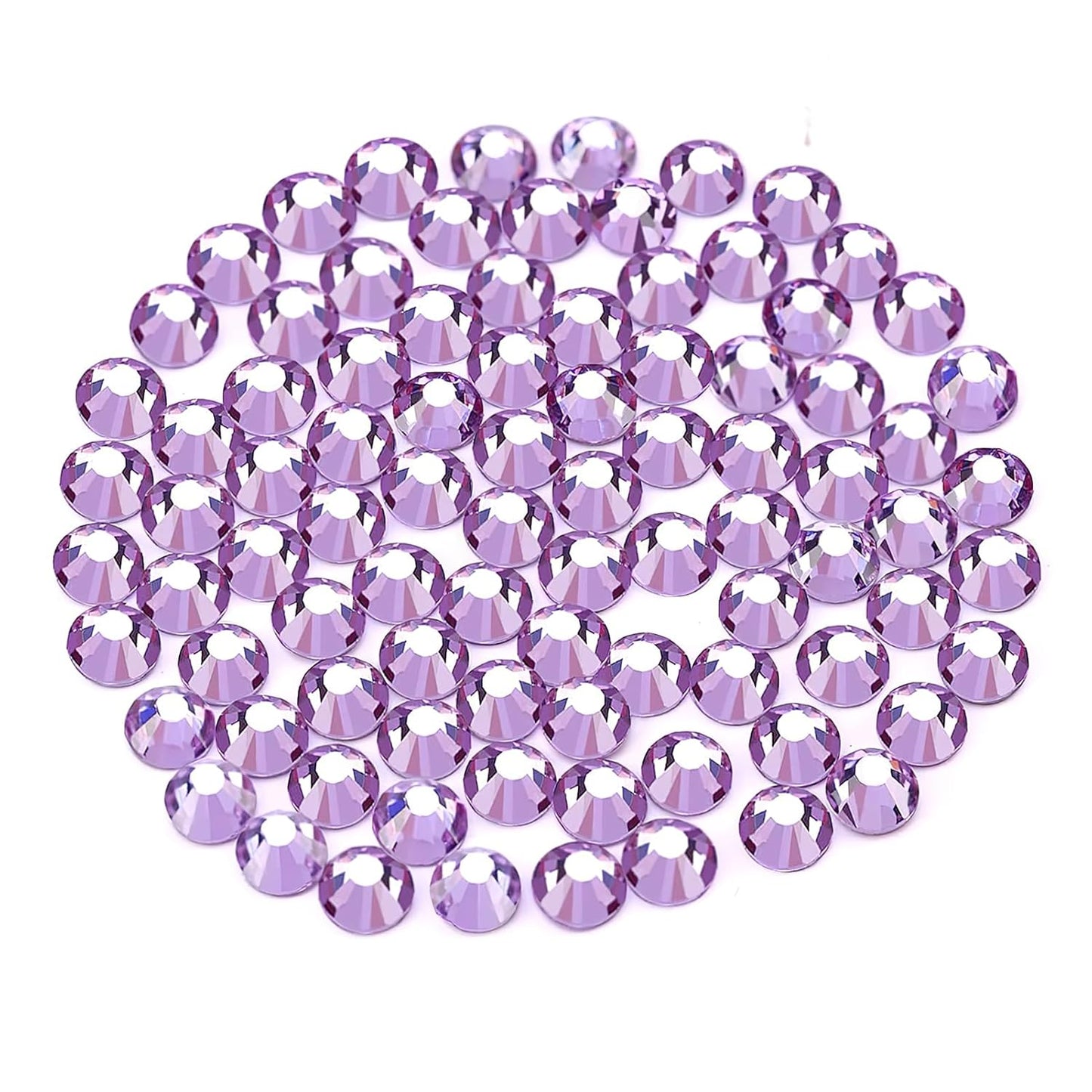 Novani Crystal Rhinestones, Flatback Loose Gemstones 1440pcs Glass Rhinestones for Clothes Shoes Crafts Makeup Nail Art and DIY Decorations(SS8, Lavender)