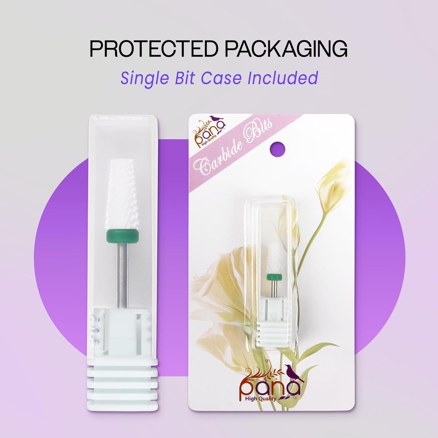 Pana 3/32" Tapered Barrel Nail Bit -For Electric Dremel Drill Machine, Nail Art Design, Manicure, Pedicure, Nail File, Cuticle Clean etc. (Gold Silver or Ceramic) (Coarse, Ceramic)