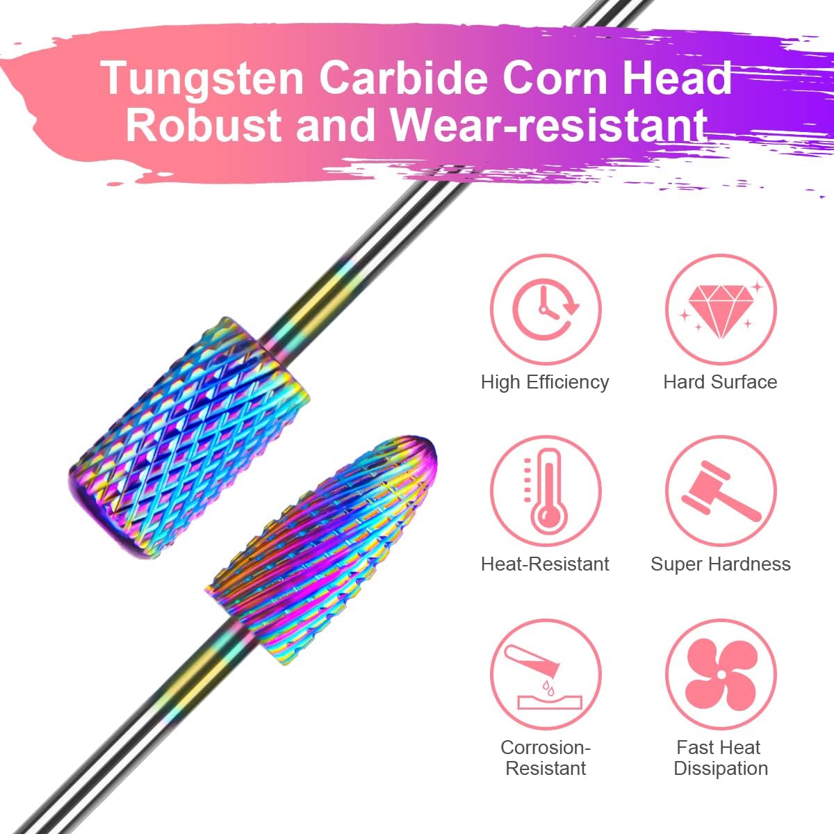 URAQT Nail Drill Bits Set, 11pcs Electric Nail Drill Bits Kit 3/32" Tungsten Carbide Less Dust Nail Bits, Cuticle Polishing Bits for Acrylic Gel Nails, Electric Nail Files Manicure Pedicure Drill Tool