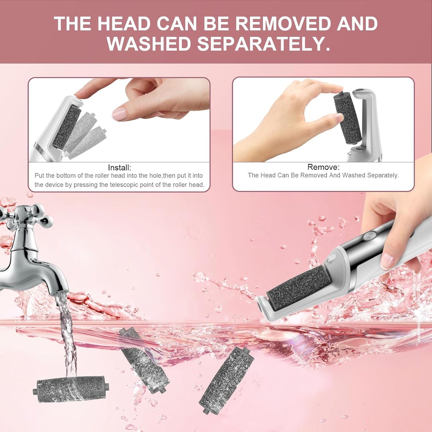 Electric Foot Callus Remover,3 Rollers,3 Speeds, Professional Electric Foot File Pedicure Tool Foot Scrubber for Feet Dead Skin,Smooth Pedicure Wand Feet Spa Care Kit for Men & Women,Ideal Gift