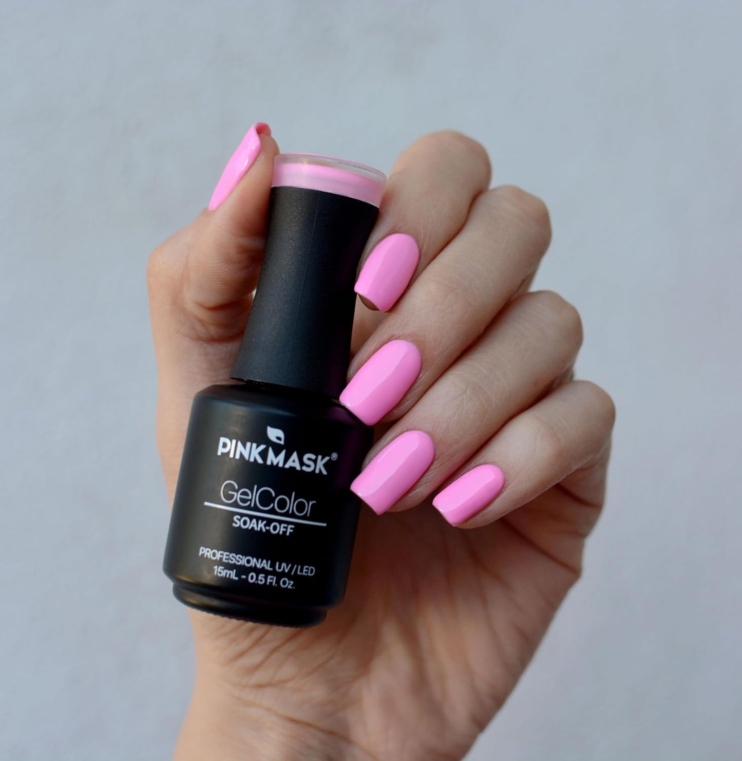 PINK MASK Gel Color Nail Polish Girl Power 15ml / o.5 oz - UV/LED Gel Polish, Non Wipe, Long Lasting, Soak Off Formula