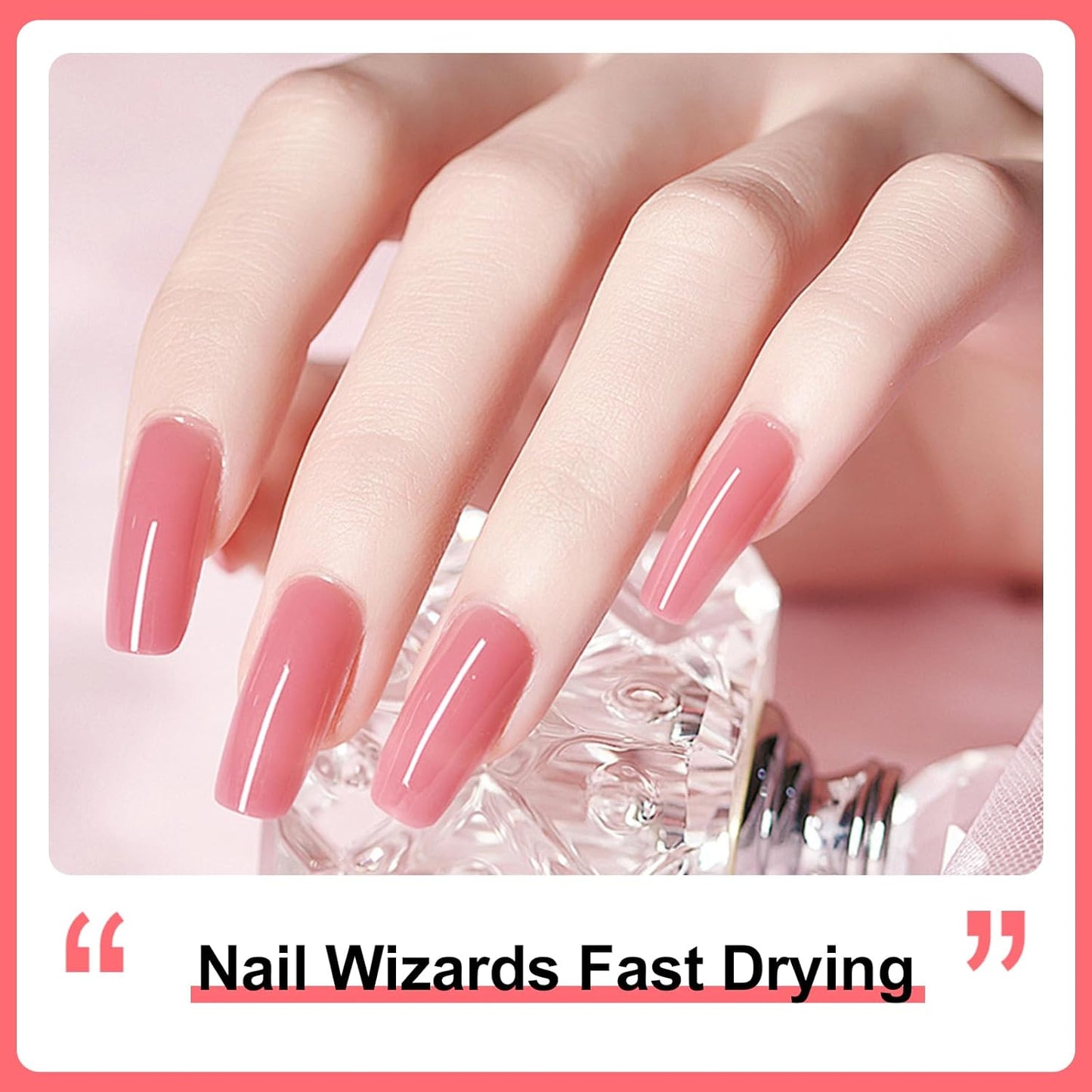 Major Dijit Quick Air Dry Nail Polish Light Coral Regular Nail Polish Non UV Gel Hema 0.34 fl oz.