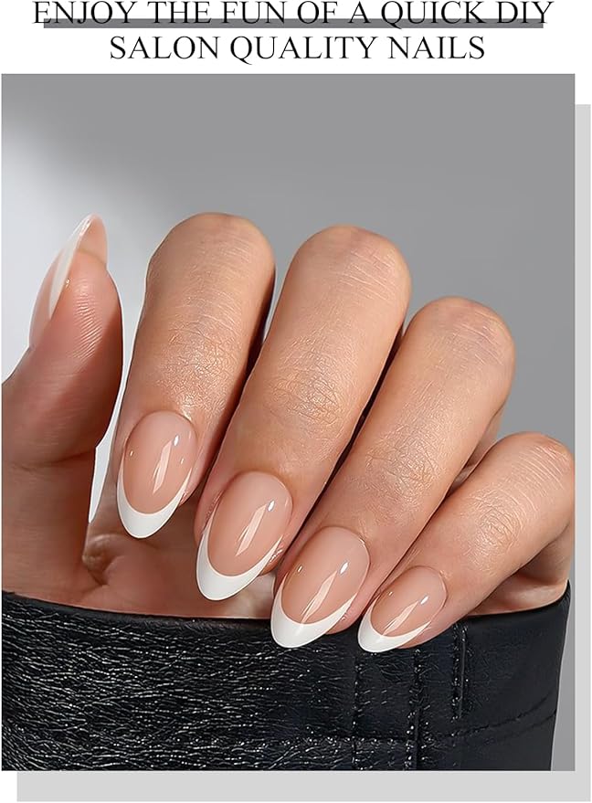 EBANKU 20Pcs Semi-Cured Gel Nail Strips,Terra Cotta Deep French Nail Sticker, Lasting Waterproof Full Wraps Stickers for Salon Manicures, Perfect for Women, Girl with File and Stick