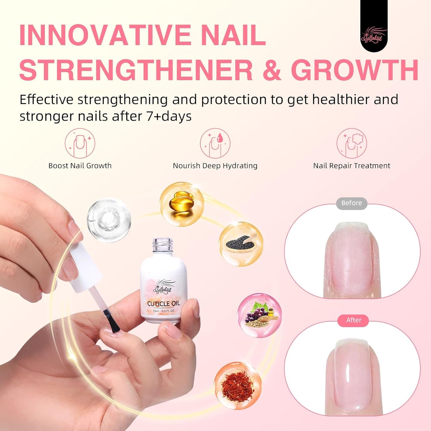 Gel Polish Remover Kit, 15ml×3 Set with Gel Polish Remover for Nails & Cuticle Oil & Liquid Latex Tape, No Soaking or Wrapping, Removes Gel Nails in 3-5 Minutes, Nail Care Set