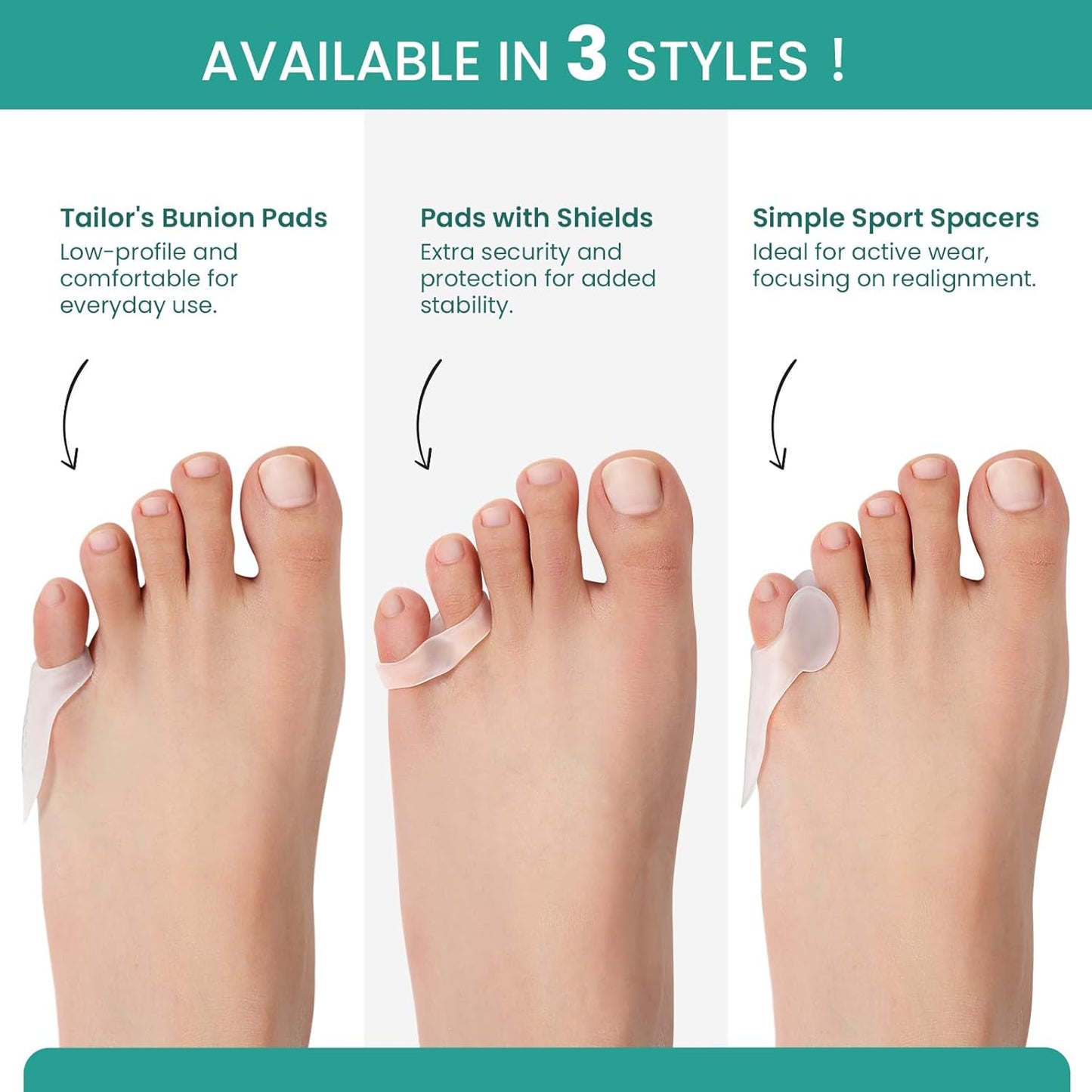 Welnove Tailor's Bunion Corrector Pads - 8 Pack Pinky Toe Protector, Bunion Corrector with Separator for Women Men, Gel Bunion Shield for Foot Pain Relief(Sport Spacers)