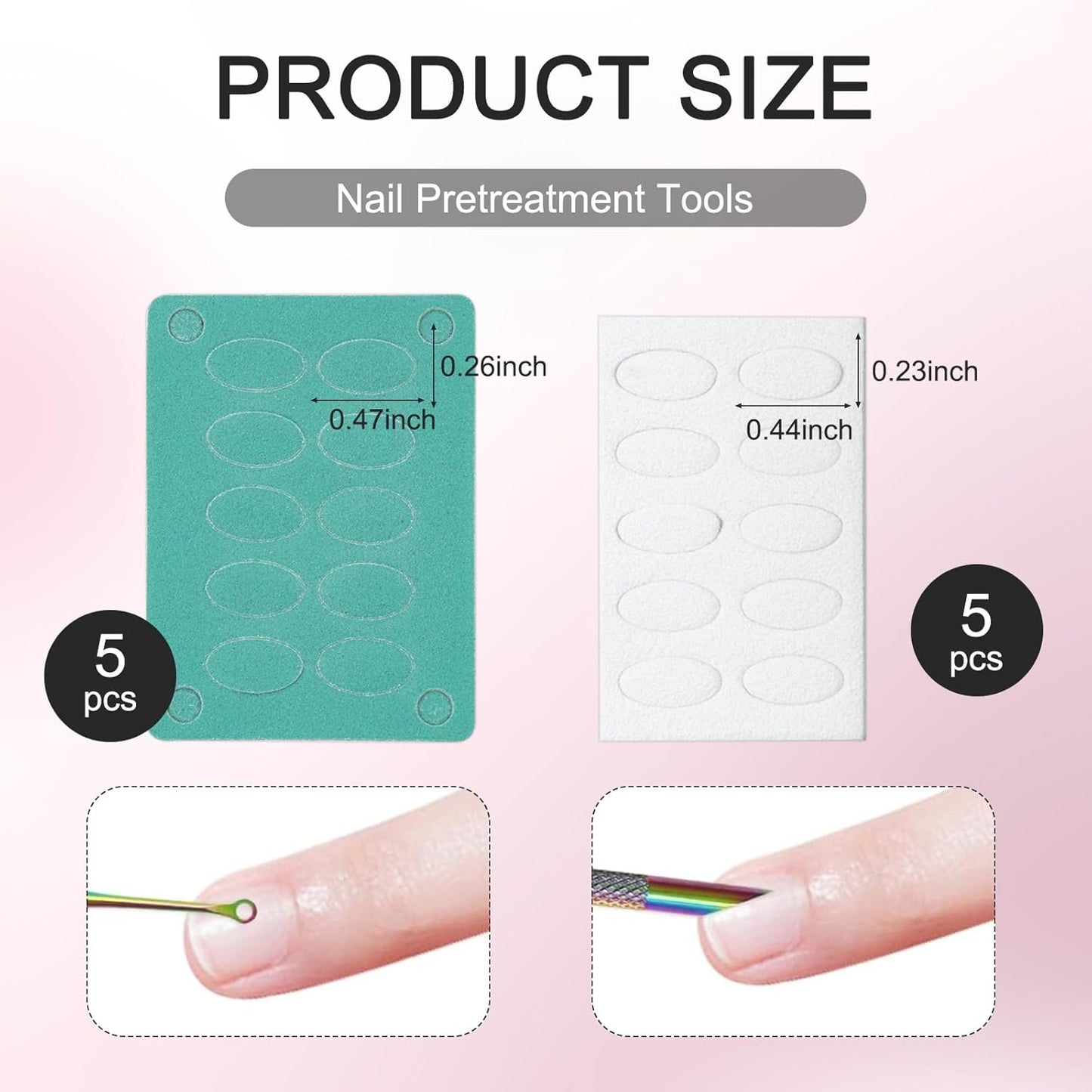 Cuticle Pusher Tool, Stainless Steel Cuticle Remover Tool, Suitable for Salon and Home Use, with 1 Rose Red Leather Storage Case,10 Sandpapers