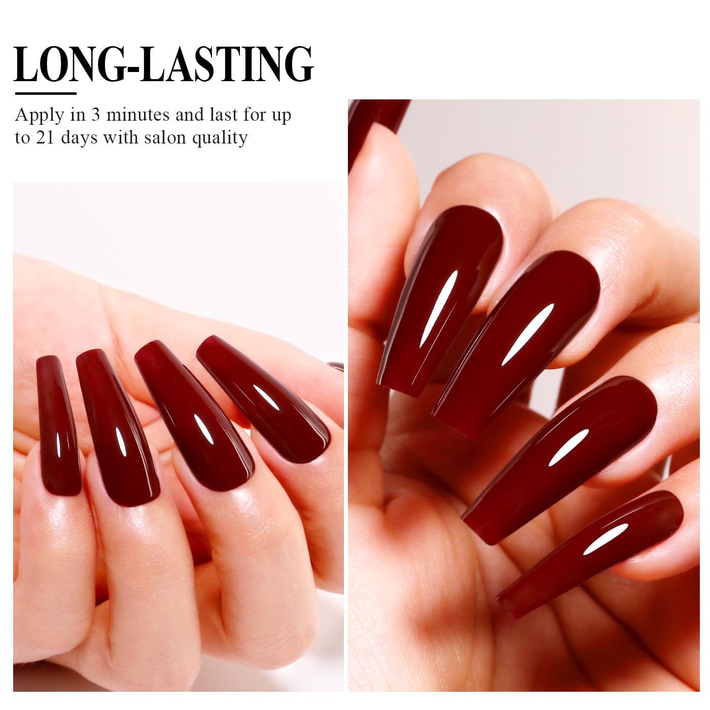 Imtiti Dark Maroon Red Gel Polish, 0.5 Fl Oz - DIY Nail Art Starter Kit for Women & Girls - Soak Off LED & UV Nail Gel Polish