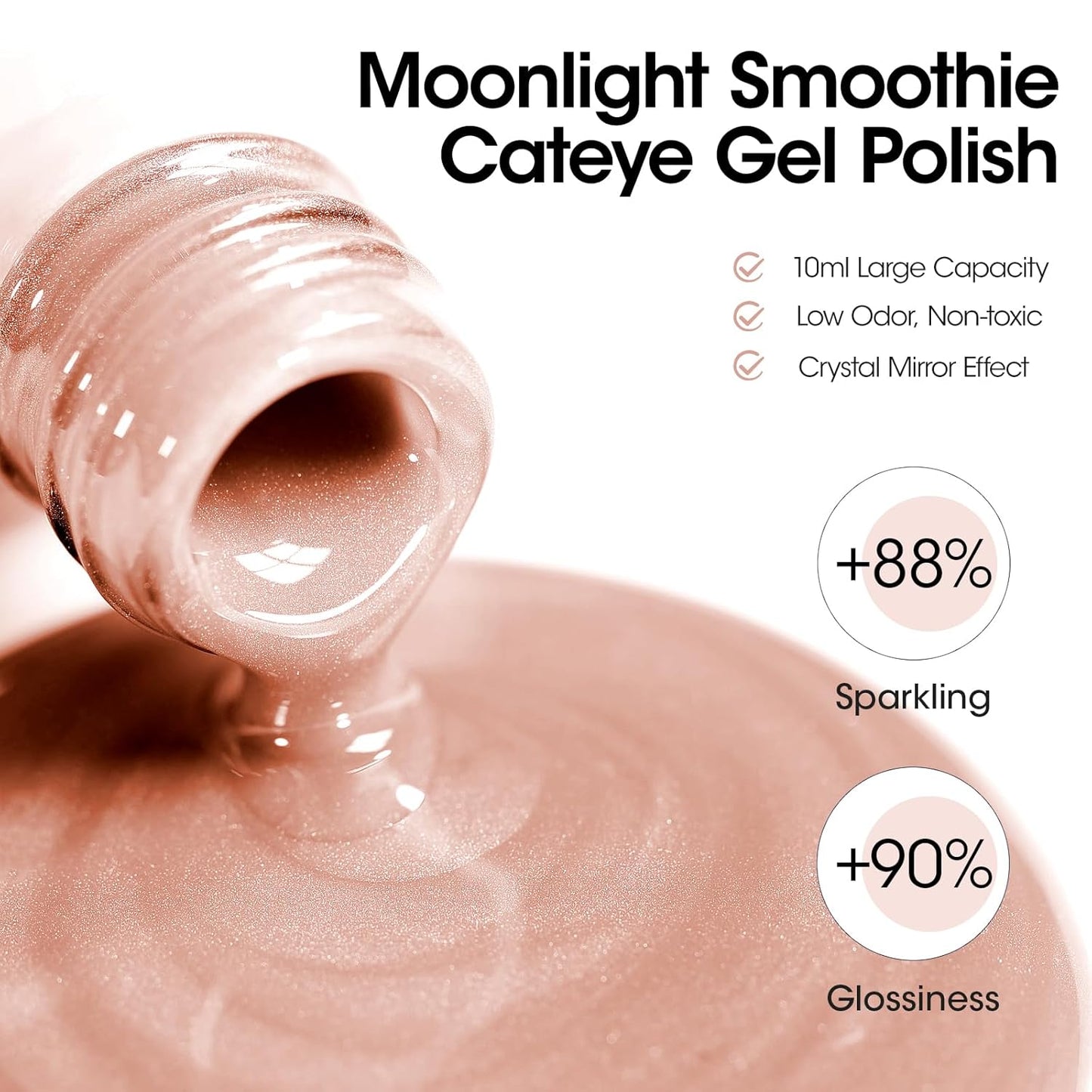GELLEN Cat Eye Gel Nail Polish 6 Colors Gray Orange Silver Gold Brown Purple Holographic Reflective Cateye Gel Polish with Magnets Fall Winter UV LED Soak Off Sparkle Magnetic Gel Polish