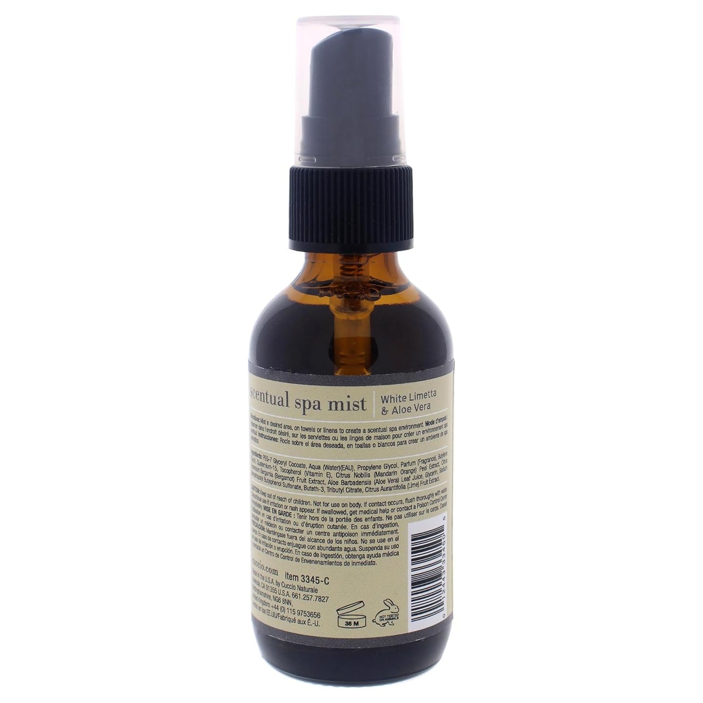 Cuccio Naturale Scentual Spa Mist - Aromatic Spray - Soothes And Softens Skin - Radiant And Rejuvenated Skin - Promotes A Relaxed And Calm Mindset - Paraben Free - White Limetta And Aloe Vera - 2 Oz