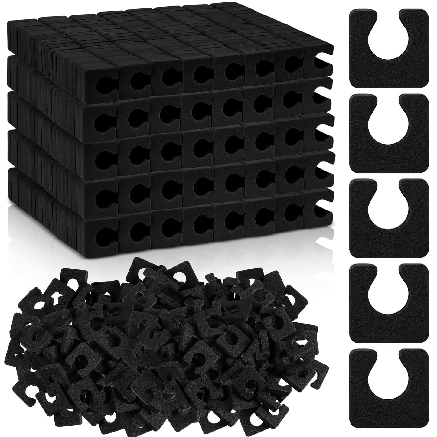 Mumufy 1000 Pcs Individual Toe Separators Bulk Soft Foam Comfortable Pedicure Toe Separators Dividers for Women Men Art Manicure Feet Nail Polish Painting Spa(Black)