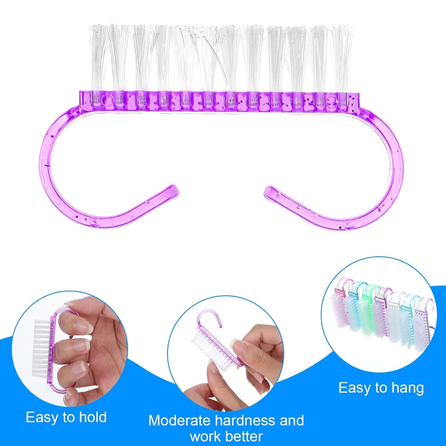 27 PCS Handle Grip Nail Brushes Colorful Small Fingernail Brushes Mini Hand Scrub Cleaning Brush Fingernail Scrub Cleaning Brush Kit for Men Women Toes Nails Pedicure Assorted Color