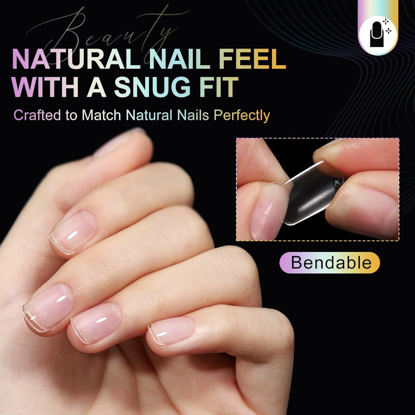 Extra Short Square Nail Tips Short Soft Gel Nail Tips 240Pcs Fake Nails Pre-Shaped Half Matte Acrylic Full Cover Clear Pre Etched Nails for Nail Extension Manicure Home DIY Salon 12 Sizes