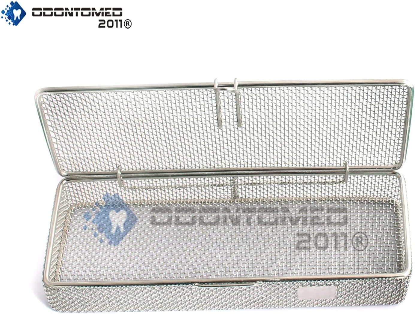 OdontoMed2011 Instrument Tray and Mesh Perforated Baskets Sterilization Tray 9" X 3" X 1" with Lid Stainless Steel, OD2011-DN-312