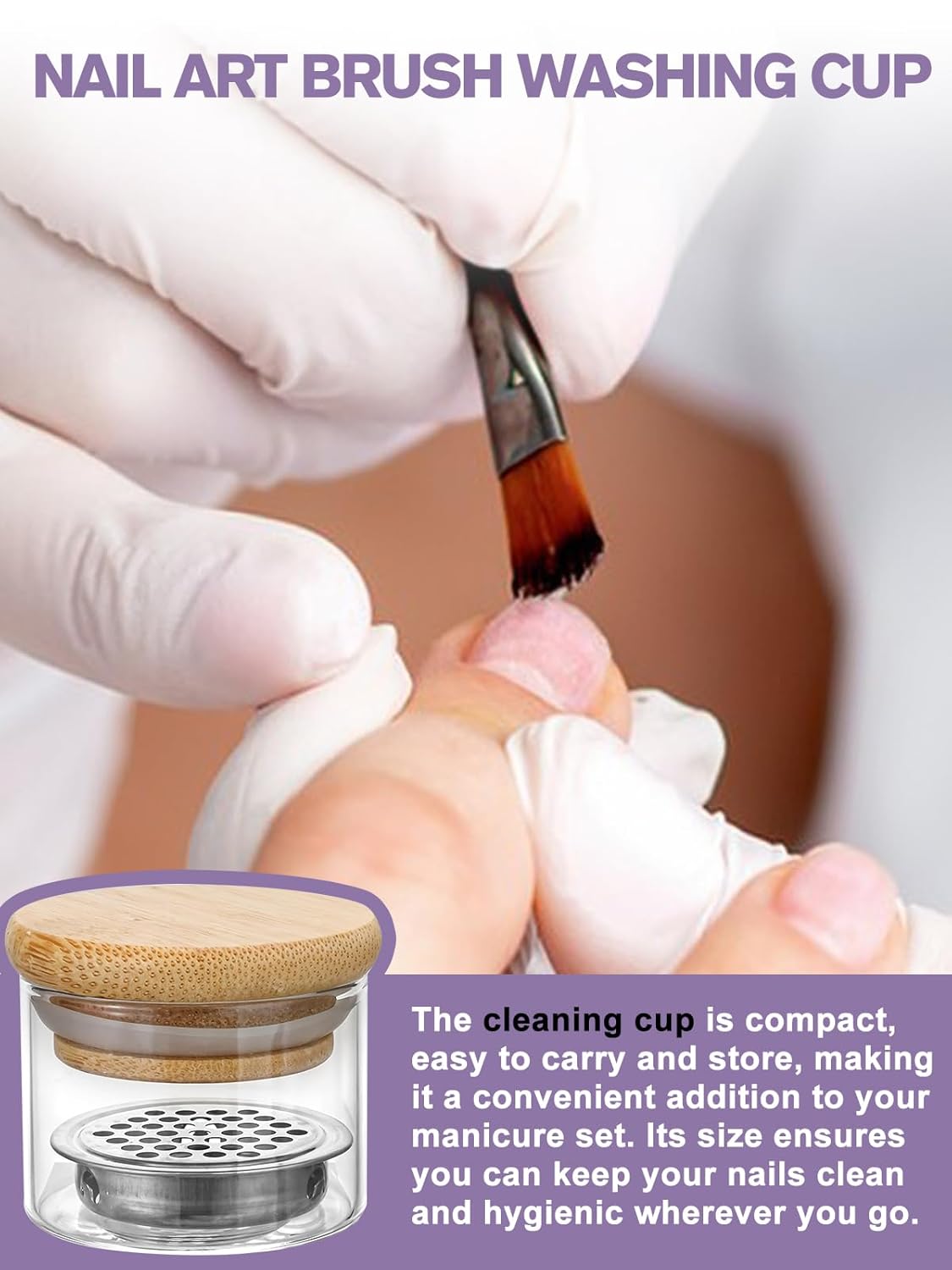 TOROKOM Acrylic Nail Brush Cleaner, 4 OZ Acrylic Brush Cleaner Nail Brush Cleaner Conditioner with Dappen Dish and Scrub Brush for Quickly Clean Gel Polish, Nail Extension Gel, Acrylic Nails Brush