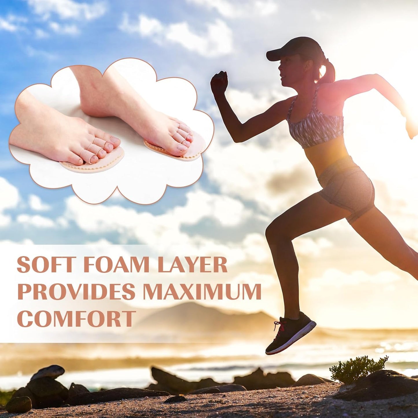 BBTO 2 Pieces Toe Splint Hammer Toe Straightener Hammer Toe Corrector with 3 Holes Toe Hammer Toe Support for Women Men Toes Claw Toes Metatarsal Support Corrector Wrap