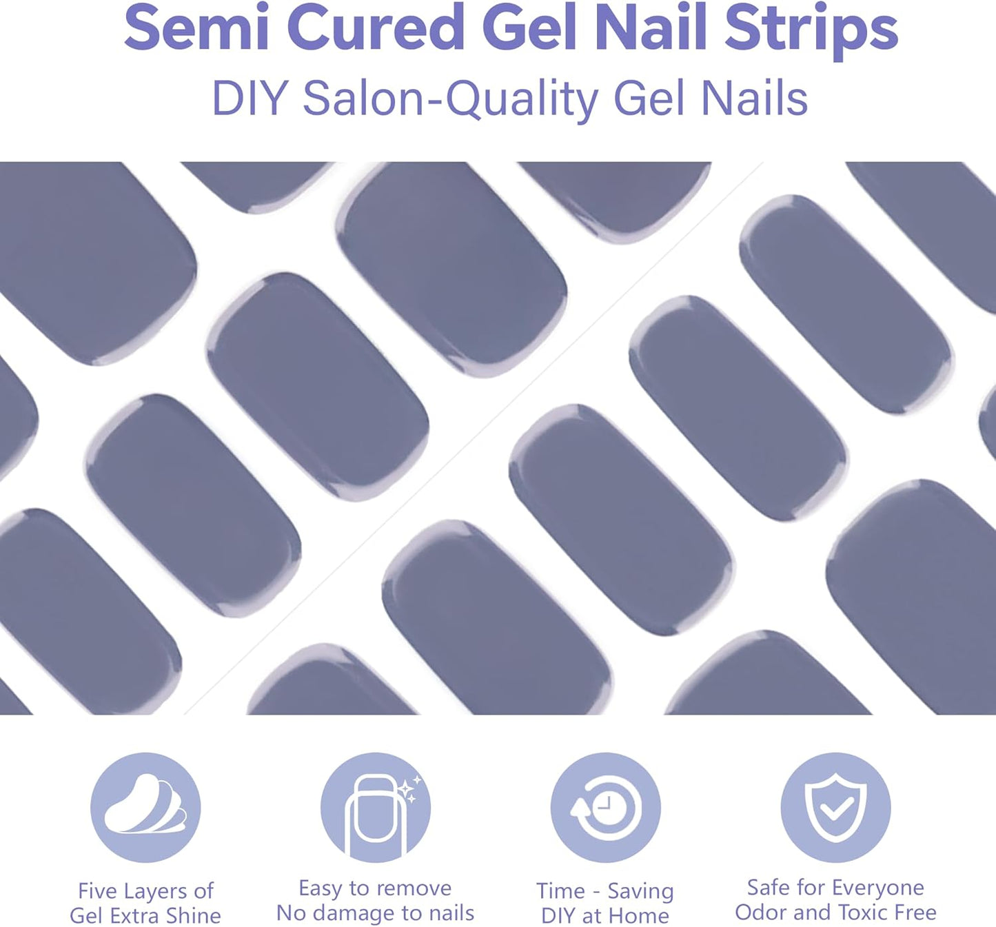 Semi Cured Gel Nail Strips-Hot Yoga Proof Nail Wraps,Flexible Press Ons for Pilates,Gym & Sauna Safe,Salon-Quality,Long Lasting Works with Any UV/LED Lamps(Cream Cloud)