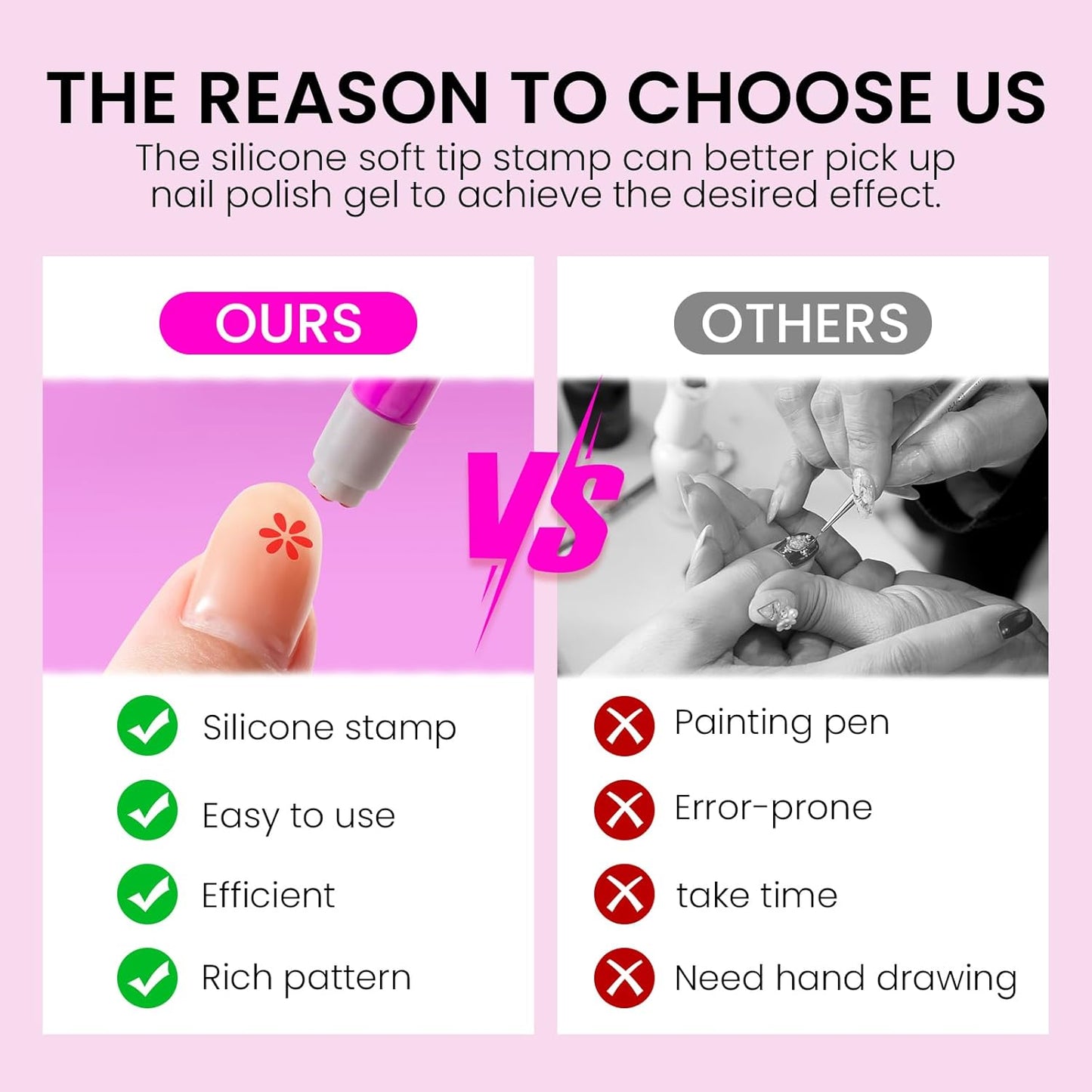 15PCS Nail Art Stamp Pen Set Butterfly Flower Nail Stamper Pen 3s Quick Nail Art Tools with Different Patterns, For Beginner DIY Salon Manicure