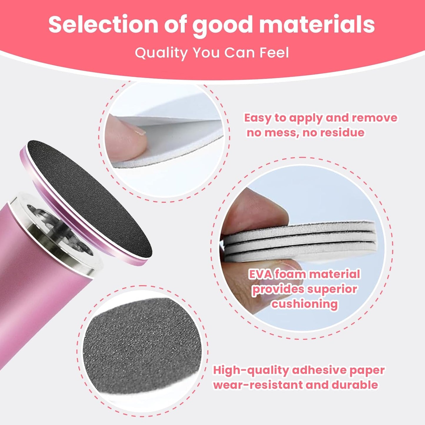 60 Pcs Sandpaper Set 1.7'' x 1.7'' for Electric Foot Callus Remover,Pedicure Disc,Sander Discs Replace Set