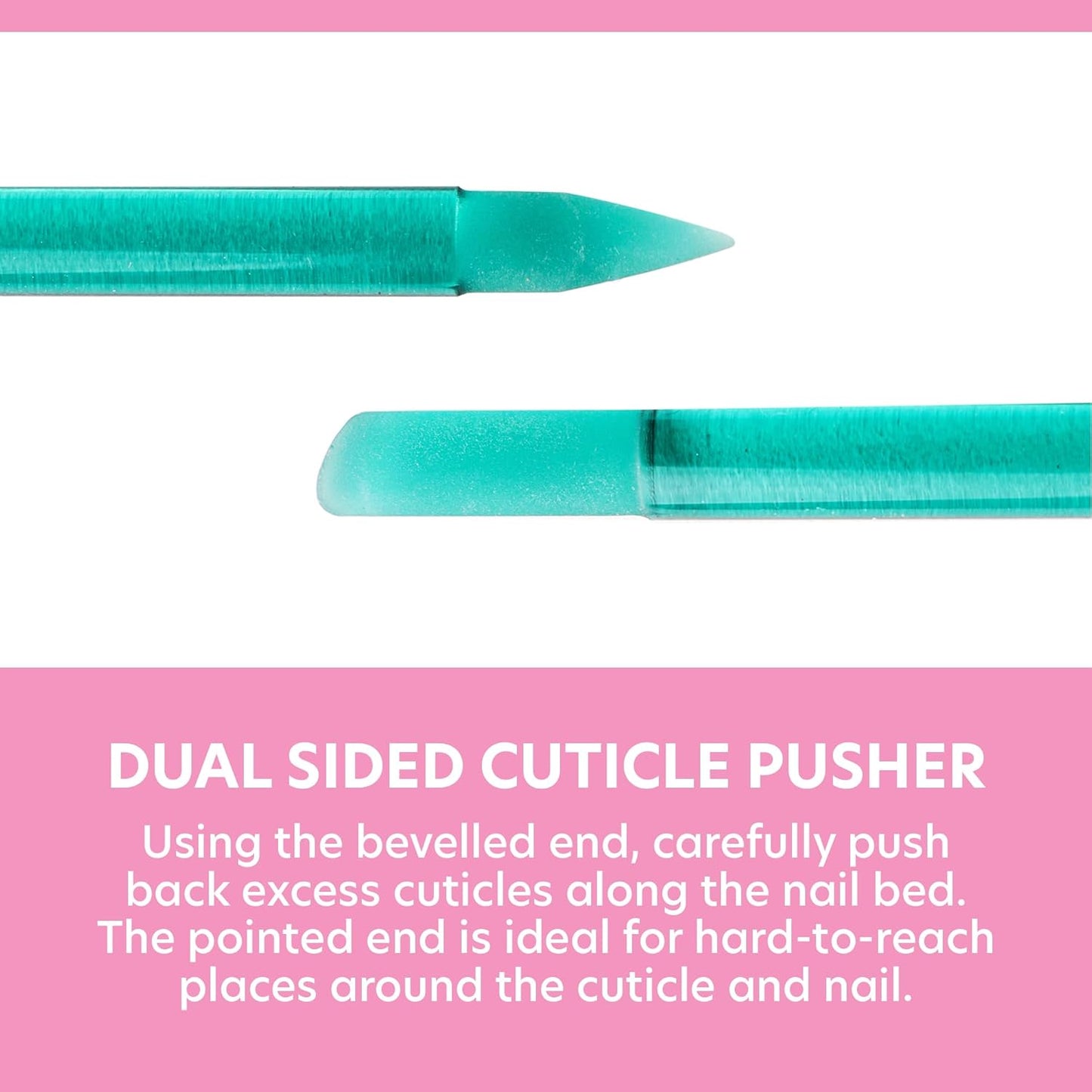 BONA FIDE BEAUTY Czech Glass Nail File and 1-Pieces Cuticle Pusher (Green) Value Set