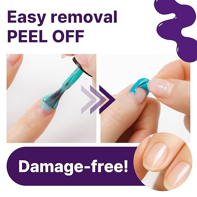 Water-base Vegan Nail Polish 3pcs in set (2 Colors + Clear Top Coat), Eco-friendly Halal-Certificated Non-toxic Breathable Peel Off Peach & Pale Peach color (No 13 Peach Rose, 0.51 fl oz)