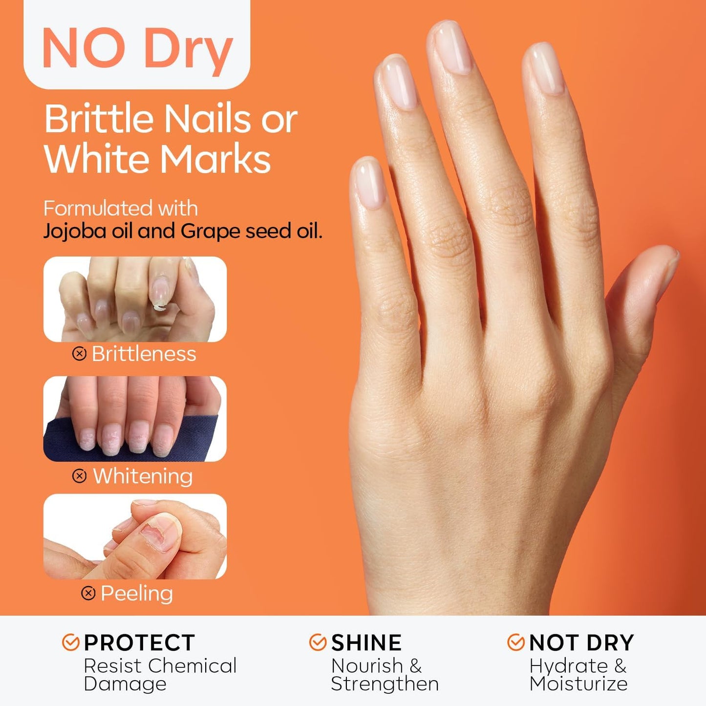 modelones Acetone Nail Polish Remover, Gel Nail Polish Remover Easy Peel, Nail Glue Remover Natural Formula for Nail Moisturizing & Care, Acrylic Dip Powder Nails Remover for Home Salon(8 FL.Oz.)