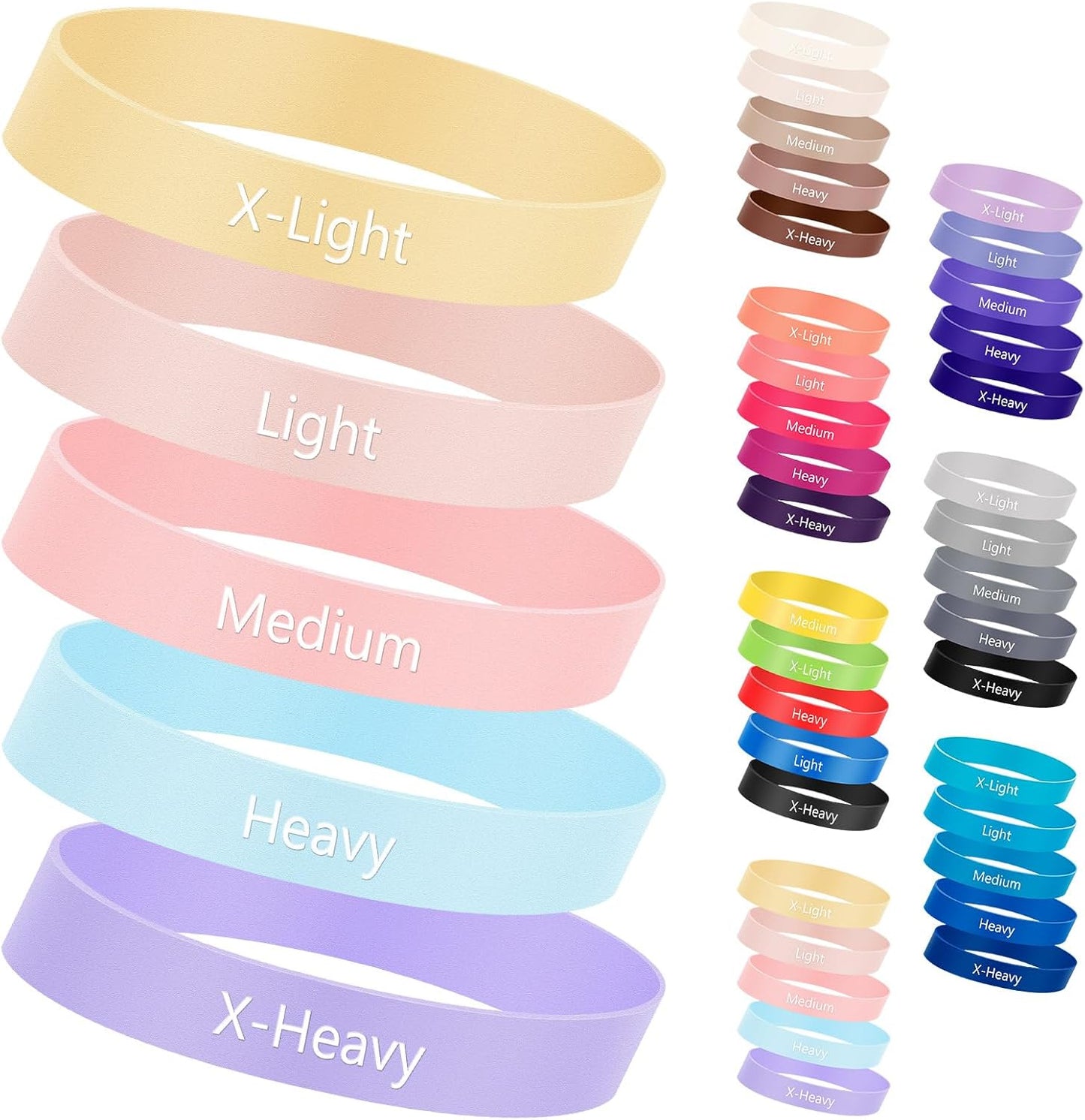 Set of 5 Toe Stretcher Bands for Bunions Correction Foot Big Toe Spacers Resistance Straightener Loop Bands with Carry Bag for Women Men Hallux Valgus Alignment Yoga Exercise (Pastel)
