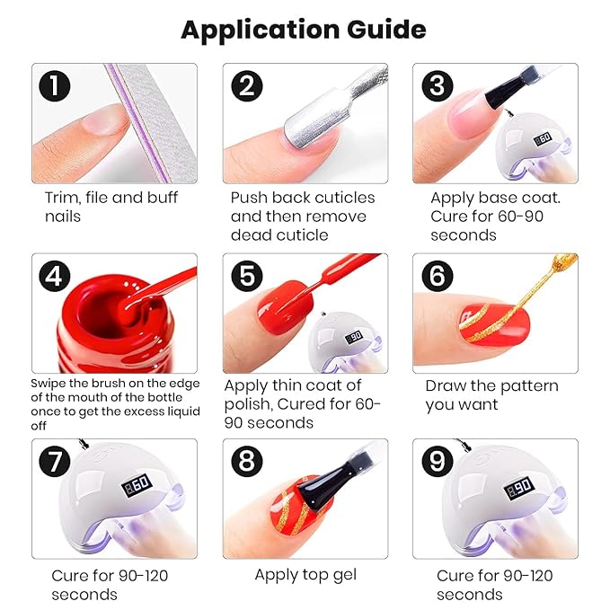 RARJSM Gel Liner Nail Art Reflective Glitter Gel Nail Polish Thin Brush Silver Neon Hot Pink Flash Diamond PaintedGel 2PCS Set Soak off Curing Requires 8ml for Home Salon Diy Nail Design Decoration