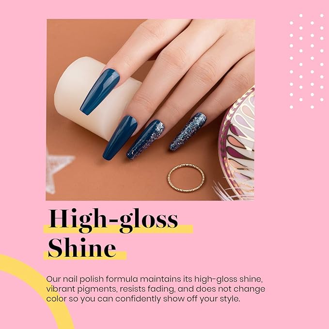 Beetles Winter Gel Nail Polish 15ml Aegean Dark Navy Blue Gel Polish Dark Teal Jewel Tone Nail Art Manicure Salon DIY Decoration at Home Soak Off Uv Lamp Cured Gift for Women