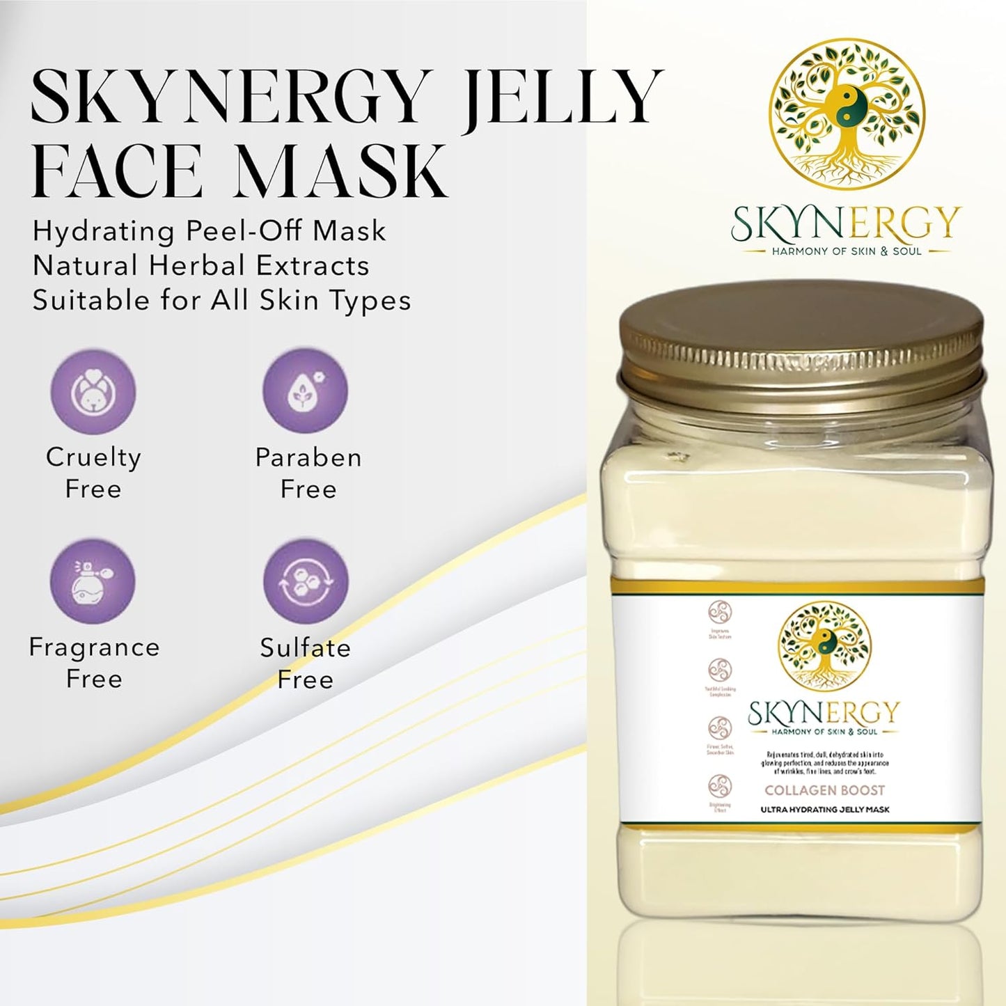 Collagen Boost Jelly Mask - Professional Grade HydroGlo Peel Off Face Mask for Skin Hydration, Radiance, Reduced Fine Lines & Pigmentation Vajafacial Jelly Mask | 12 Applications (30 fl oz)