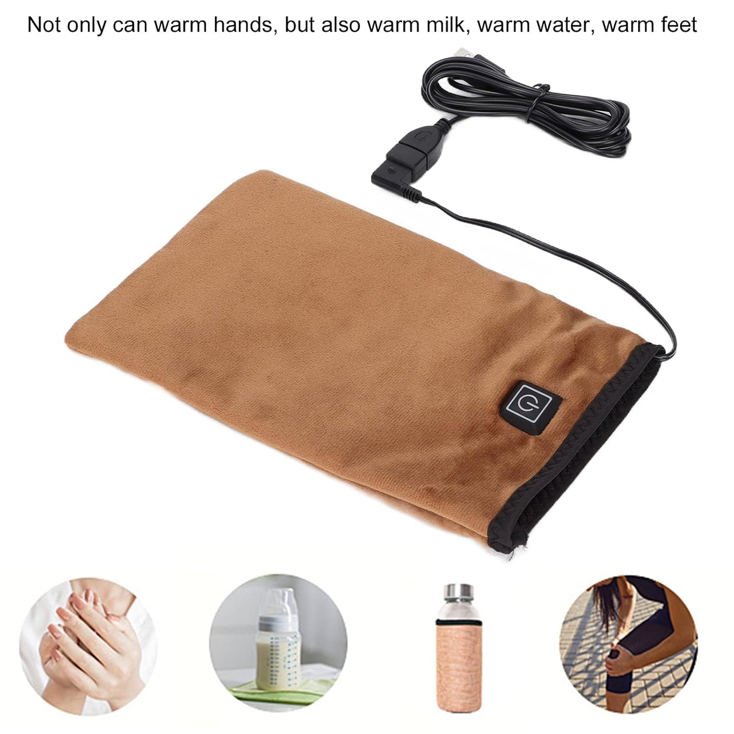 Heated Gloves,3 Settings Electric Heated Mittens Gloves for Hand, Hand Warmer Gloves for Spa Hand Care Women Beauty Nail Art Manicure (Brown)