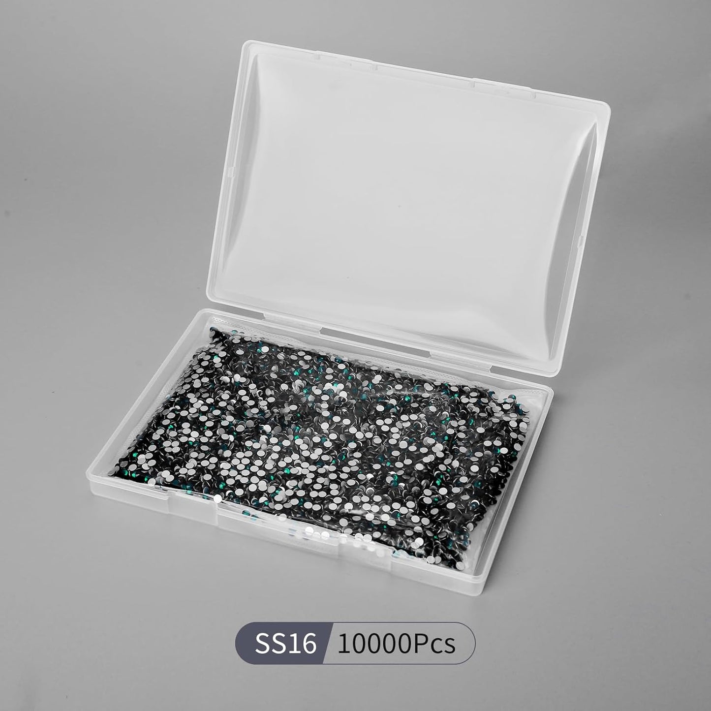 10000PCS Emerald Rhinestones Bulk, Flat Back Crystal Glass Stone Round Gems,SS16, 3.8-4.0mm