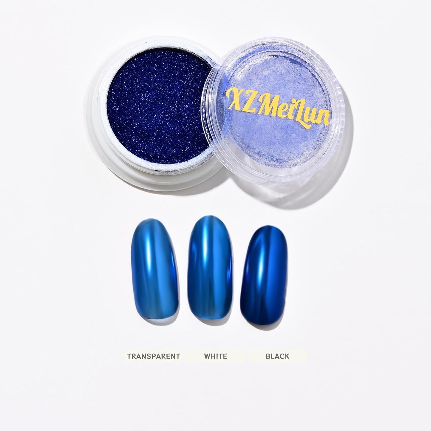 Dark Blue Magic Mirror Chrome Nail Powder, Big-Capacity 1.5g Metallic Dust Holographic Effect Powder Pigment Glitter Manicure Kit, Nail Art, Can Mixed with Builder Gel Nail Polish for Use