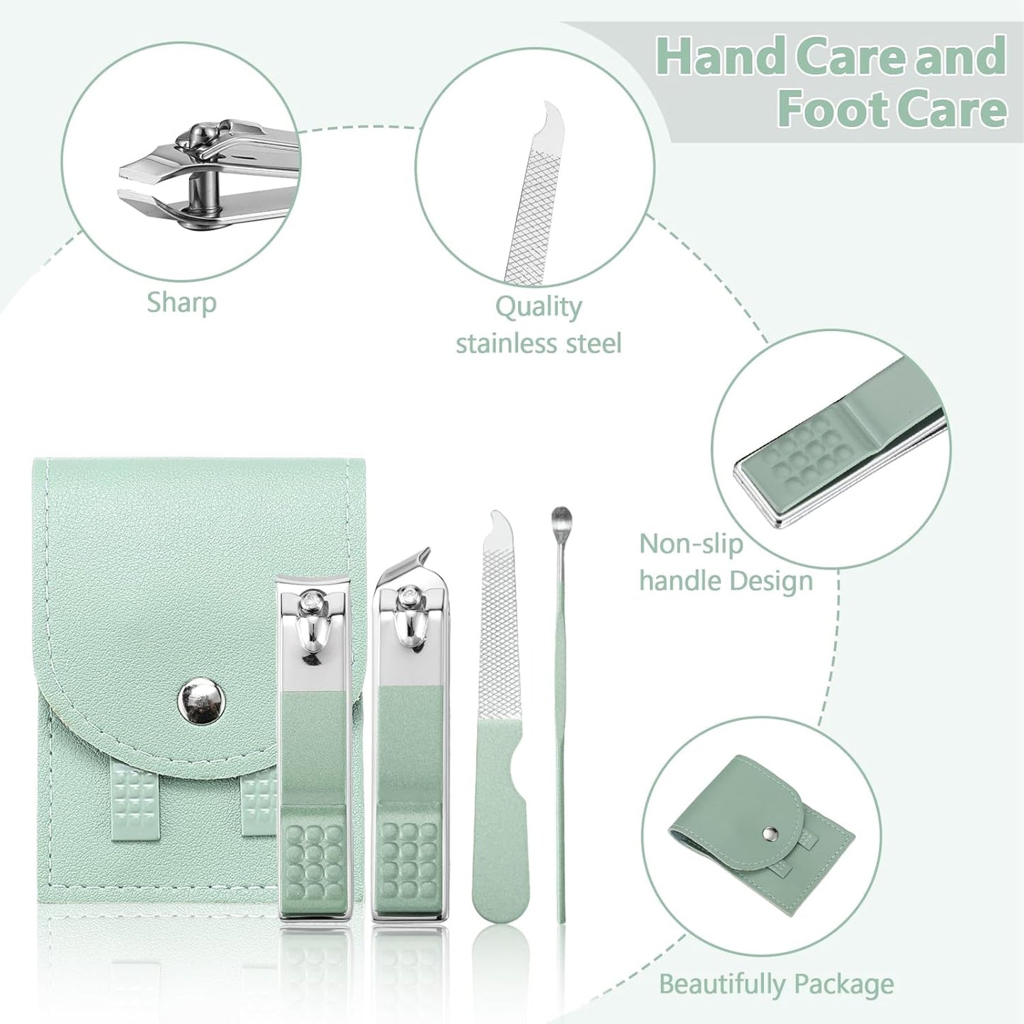 Lasnten 24 Set Christmas Manicure Set Bulk Nail Clippers Grooming Nail Kit Stainless Steel Professional Pedicure Kit Pedicure Tools with Travel Case Gifts for Xmas Men Women(4 in 1,Fresh Colors)