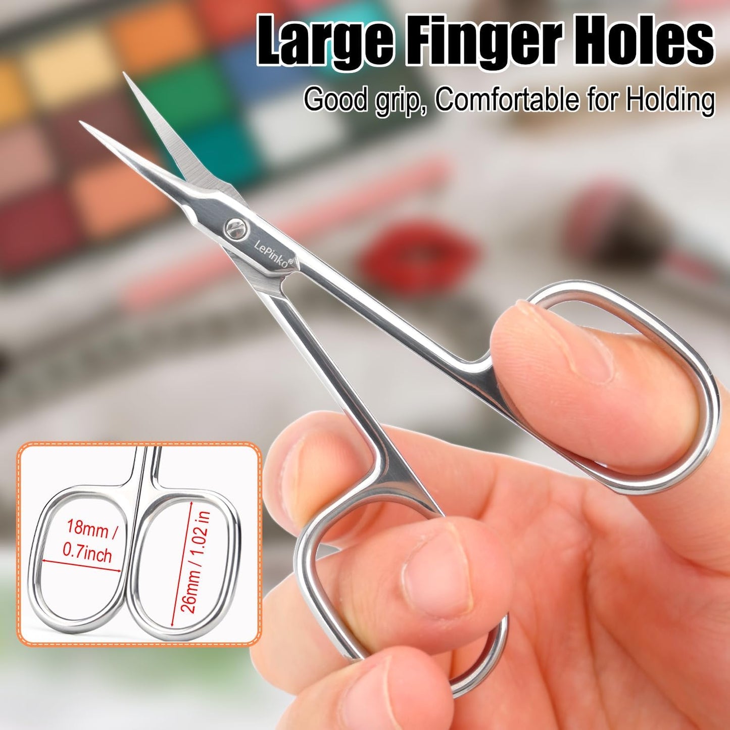 LePinko Cuticle Scissors, Extra Fine Tip, for Manicure and Pedicure, Gifts for Men Women