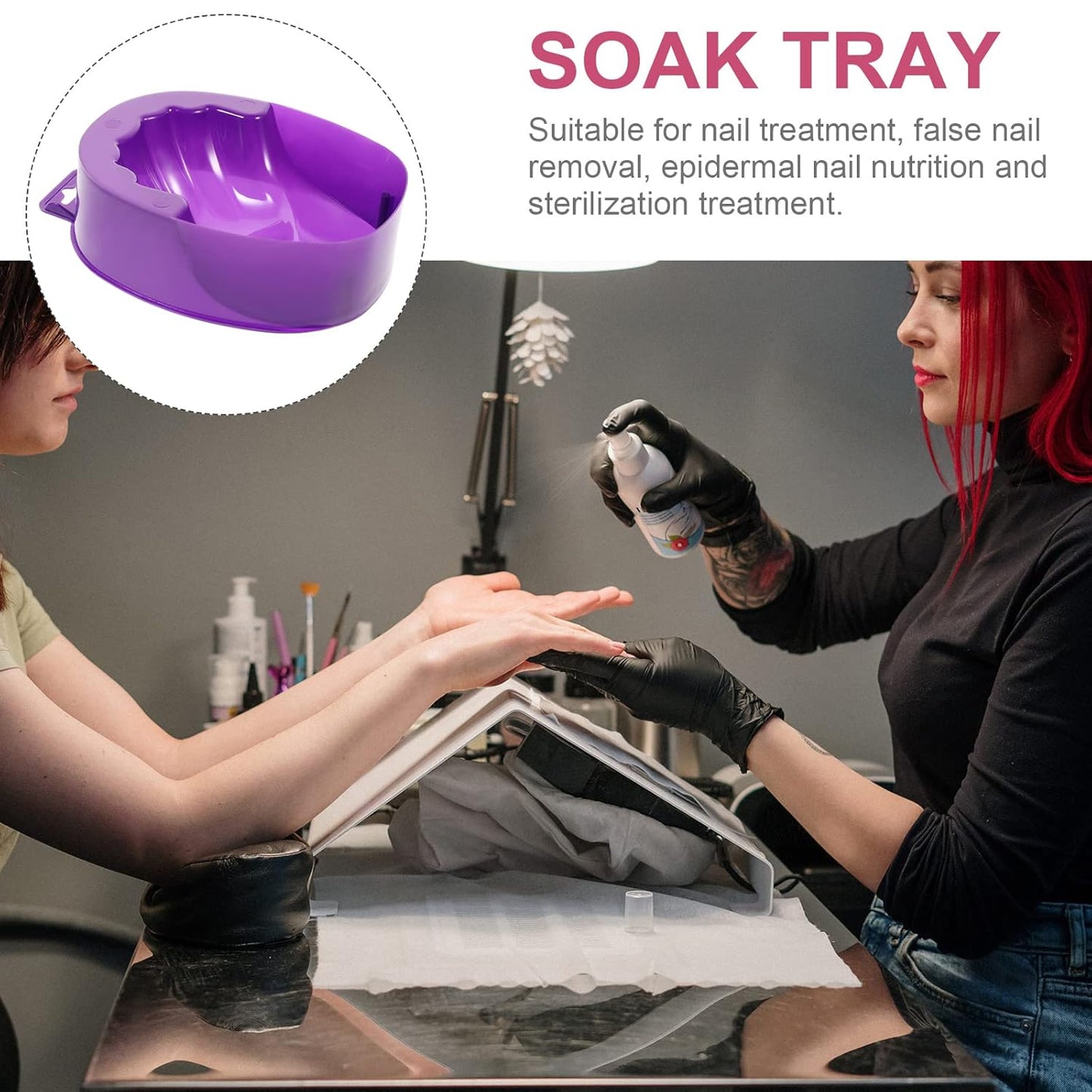 Manicure Soaking Bowls Nail Art Hand Soak Treatment Bowls Soaking Soak Bowl Purple Nail Art Polish Removal Wash Soaker Tray Manicure Spa Tools