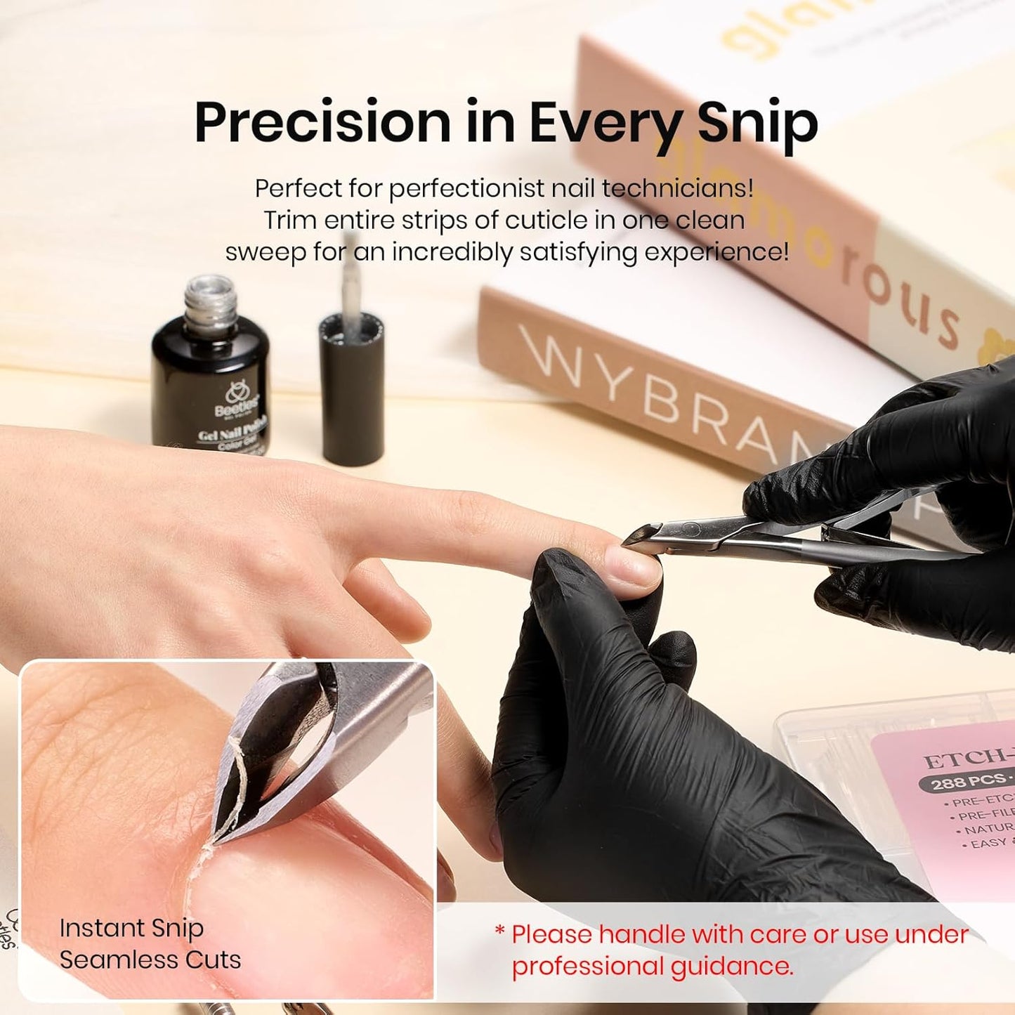 Beetles Pro 1-Pcs Cuticle Trimmer – Professional 4MM Blade Swan Neck Cuticle Nippers Stainless Steel Dead Skin Nails Nippers for Nail Care, Nail Art Prep – Salon Quality Manicure Tool