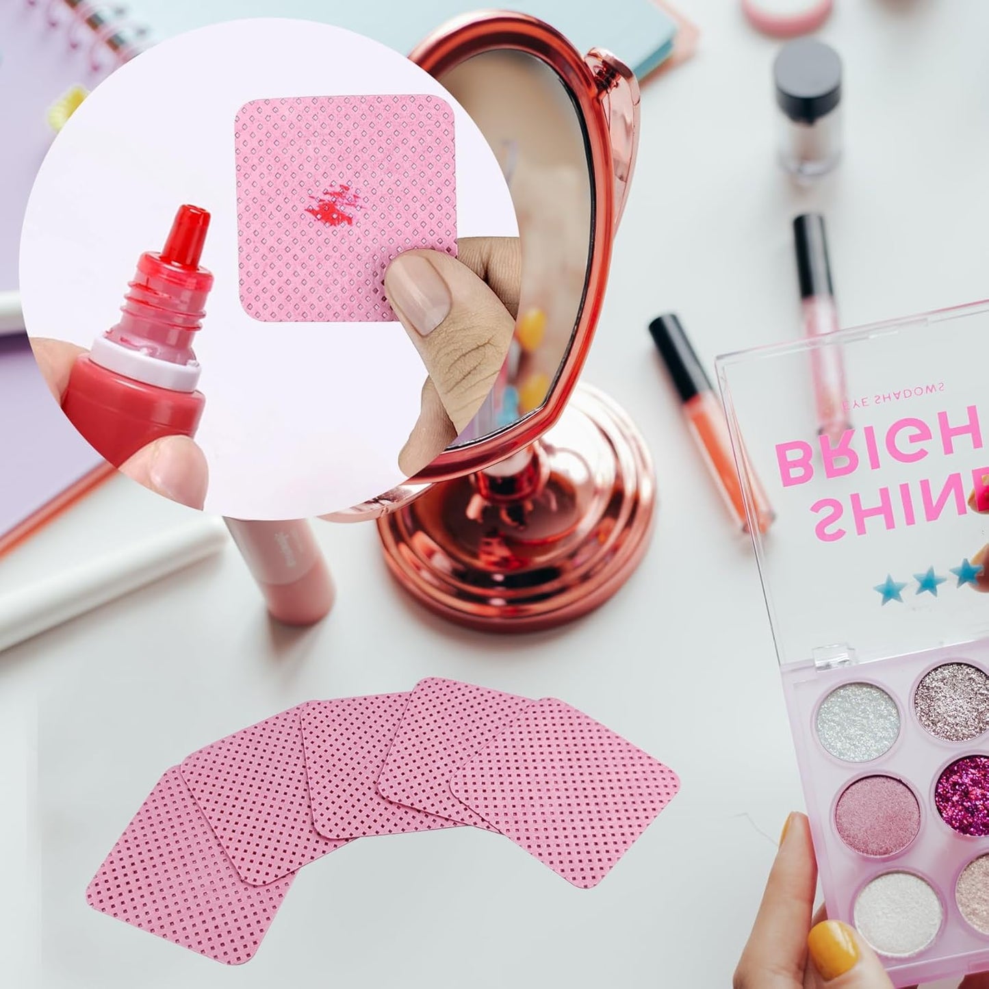 300 Pcs Lint Free Nail Wipes, Non-Woven Nail Polish Remover Pads Nail Polish Wipes for Nail Polish Removal Eyelash Extensions DIY Nail Art Supplies (Pink)