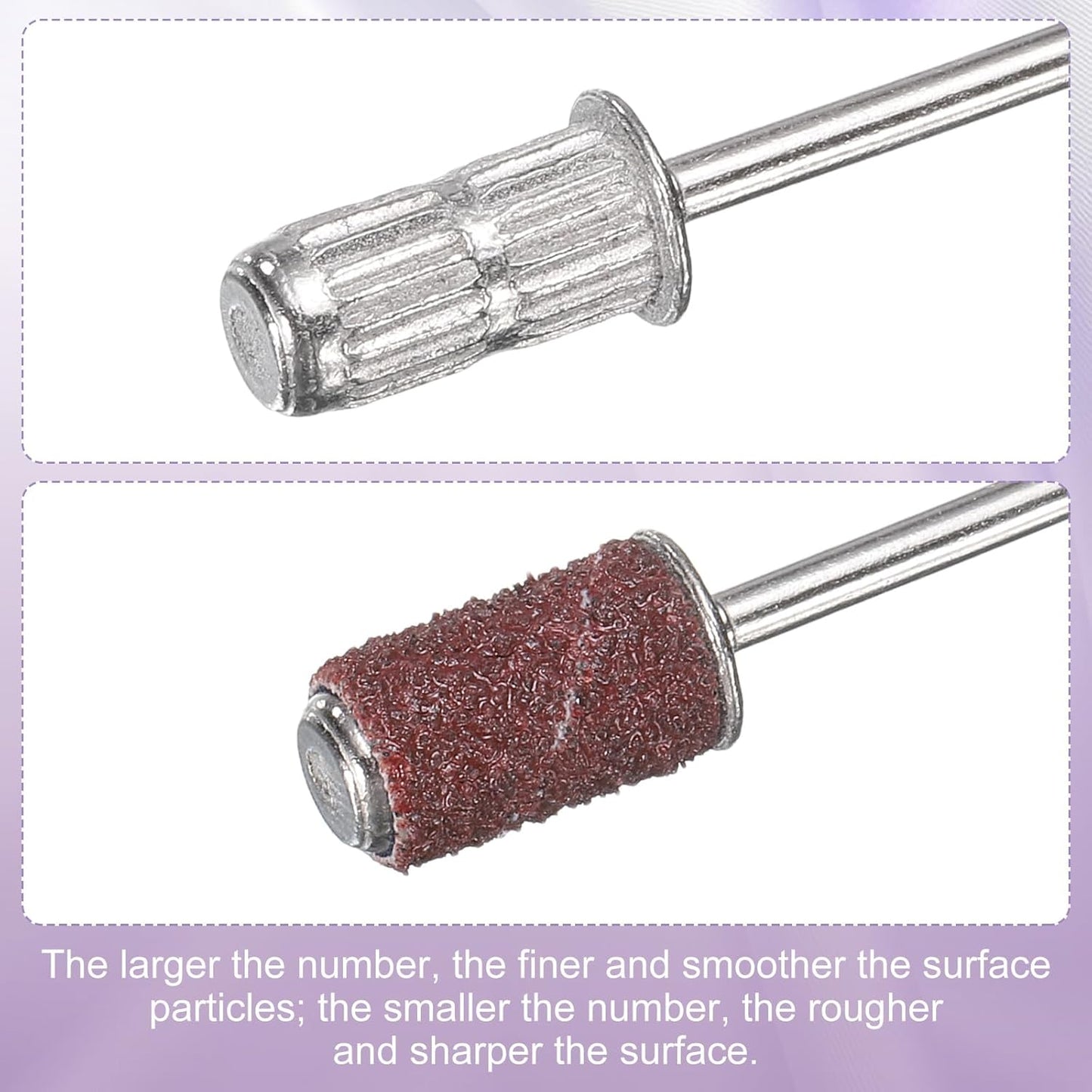 HARFINGTON 211pcs Small Sanding Bands 80/120/180 Grit for Nail Drill Bits Mini Sanding Band with 2.35mm Mandrel for Nails Gel Manicures Brown